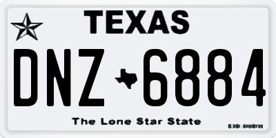 TX license plate DNZ6884