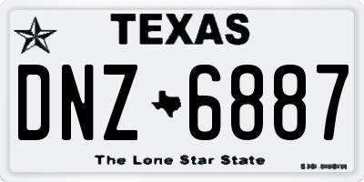 TX license plate DNZ6887