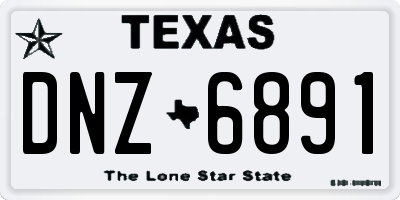 TX license plate DNZ6891