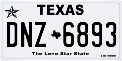 TX license plate DNZ6893