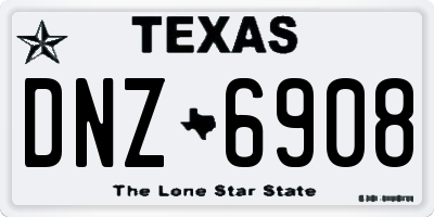 TX license plate DNZ6908