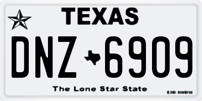 TX license plate DNZ6909