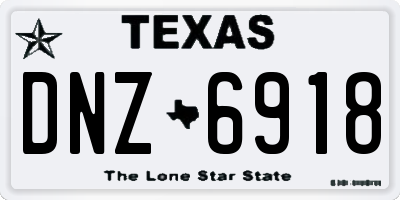 TX license plate DNZ6918