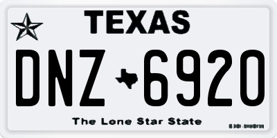 TX license plate DNZ6920