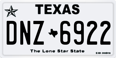 TX license plate DNZ6922