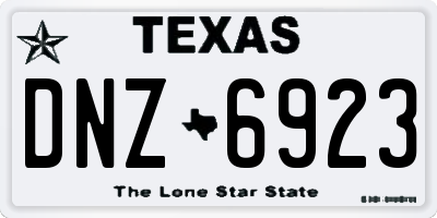 TX license plate DNZ6923