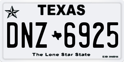 TX license plate DNZ6925