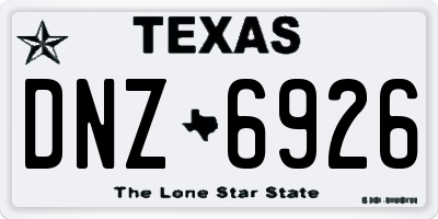 TX license plate DNZ6926