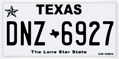 TX license plate DNZ6927