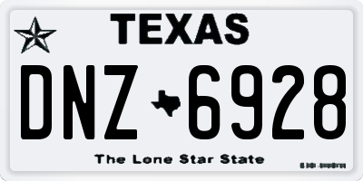 TX license plate DNZ6928