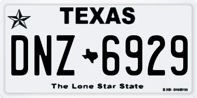 TX license plate DNZ6929