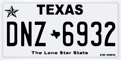 TX license plate DNZ6932