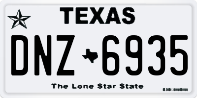 TX license plate DNZ6935