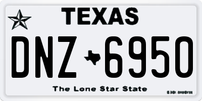 TX license plate DNZ6950