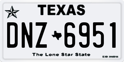 TX license plate DNZ6951
