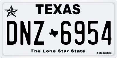 TX license plate DNZ6954