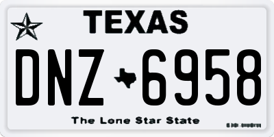 TX license plate DNZ6958