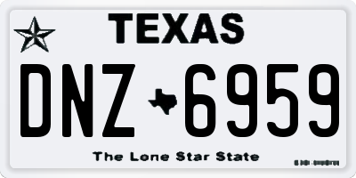 TX license plate DNZ6959