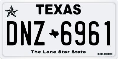 TX license plate DNZ6961