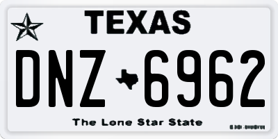 TX license plate DNZ6962
