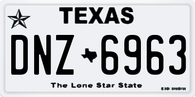 TX license plate DNZ6963