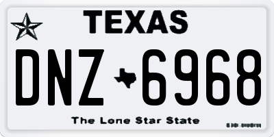 TX license plate DNZ6968