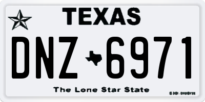 TX license plate DNZ6971