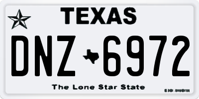 TX license plate DNZ6972