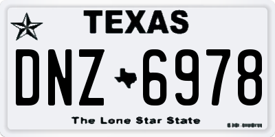 TX license plate DNZ6978