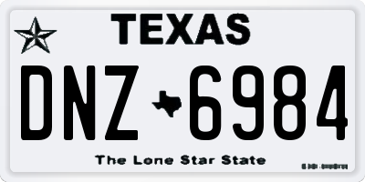 TX license plate DNZ6984