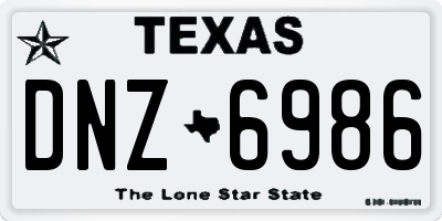 TX license plate DNZ6986
