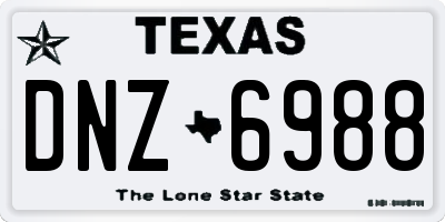 TX license plate DNZ6988