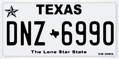 TX license plate DNZ6990