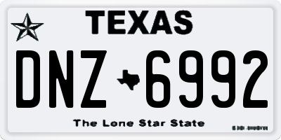 TX license plate DNZ6992