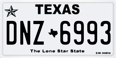 TX license plate DNZ6993