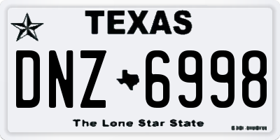 TX license plate DNZ6998