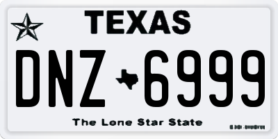 TX license plate DNZ6999