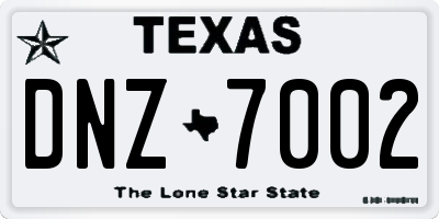 TX license plate DNZ7002