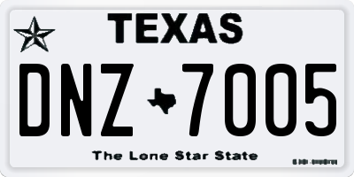 TX license plate DNZ7005