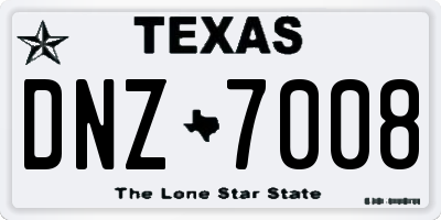 TX license plate DNZ7008