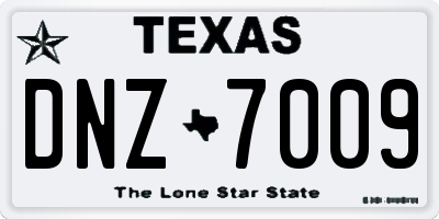TX license plate DNZ7009