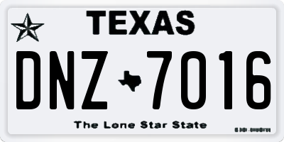 TX license plate DNZ7016