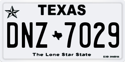 TX license plate DNZ7029