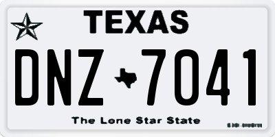 TX license plate DNZ7041