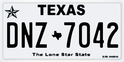 TX license plate DNZ7042