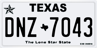 TX license plate DNZ7043