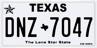 TX license plate DNZ7047