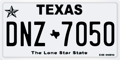 TX license plate DNZ7050