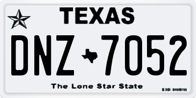 TX license plate DNZ7052