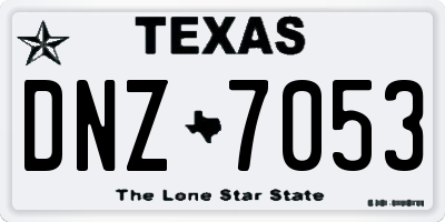 TX license plate DNZ7053
